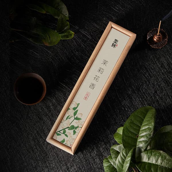 handmade natural jasmine incense sticks wooden box