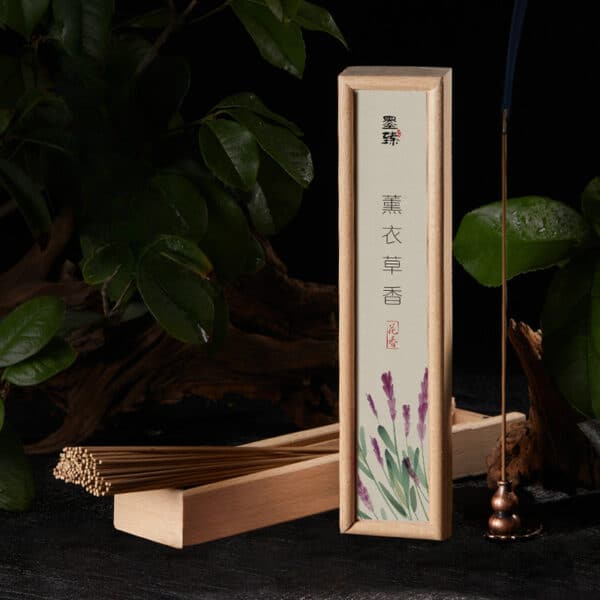 handmade natural lavender incense sticks wooden box