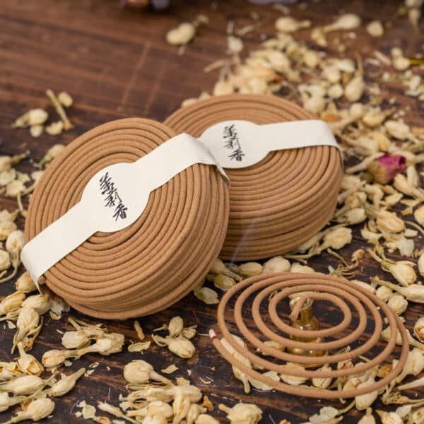 premium handmade natural jasmine incense coils for aromatherapy